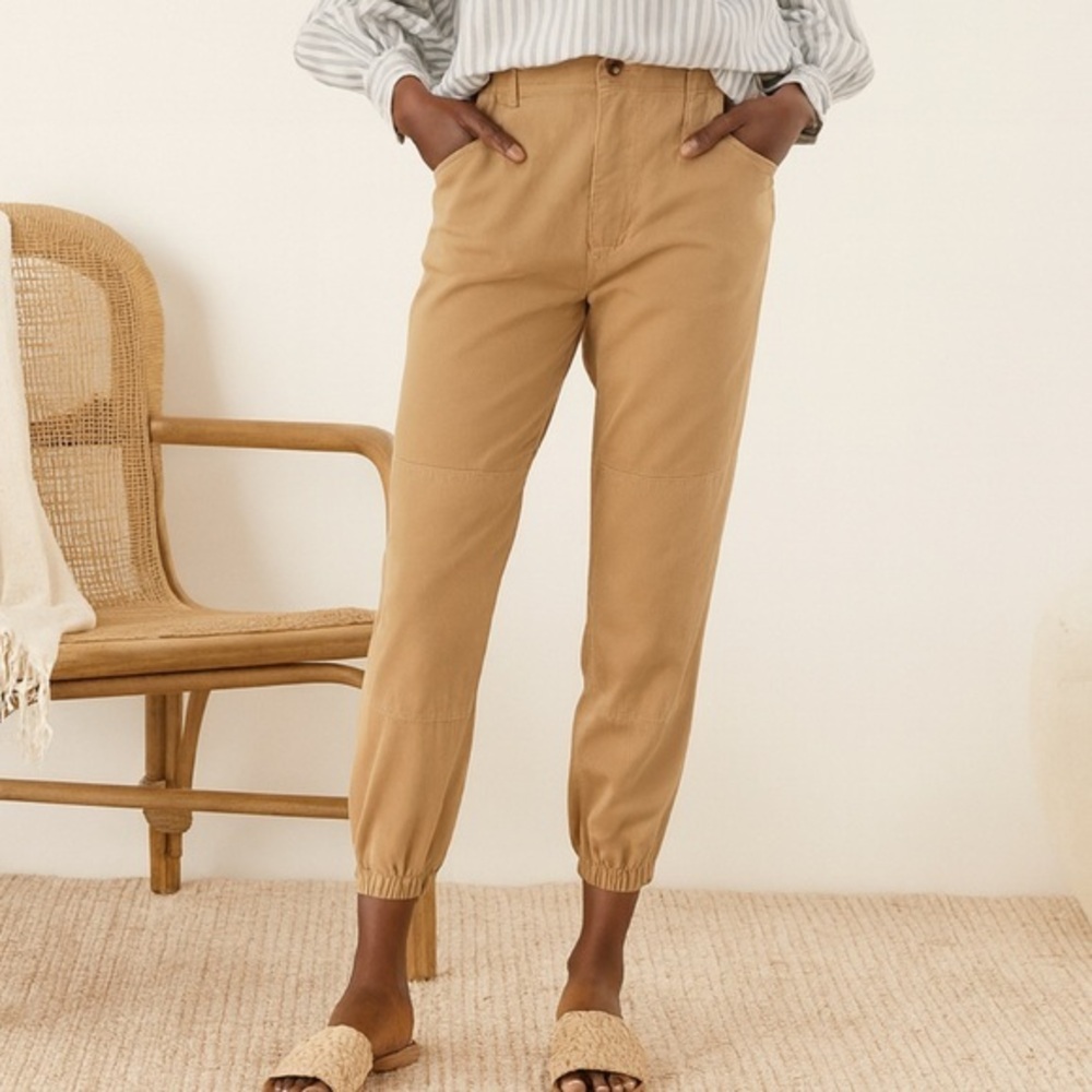 Nili Lotan French Military Cropped Pant Tan Utility Jogger
